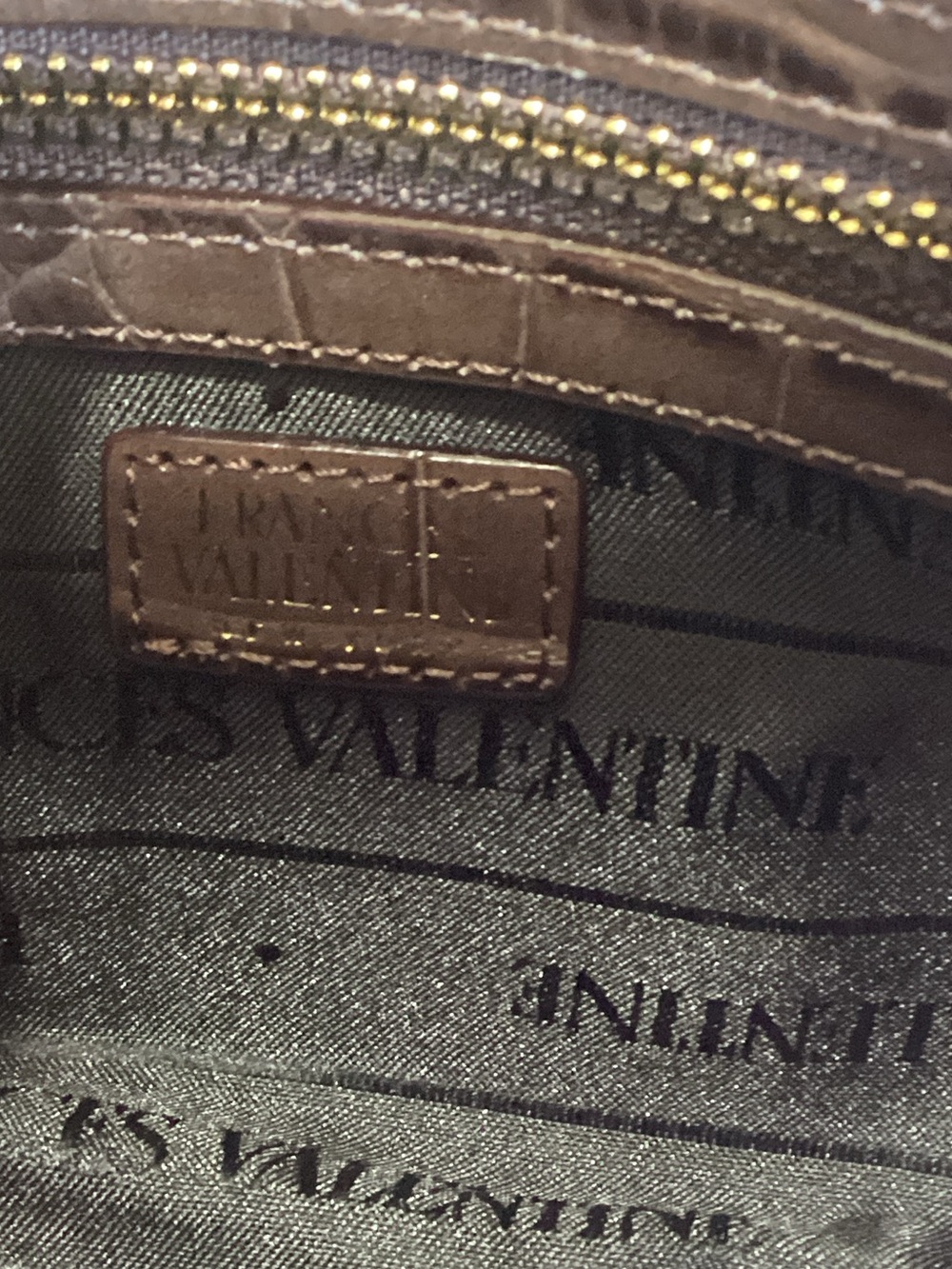 Frances Valentine Freddie Pink Herringbone Soft Pouch Shoulder Bag - Picture 8 of 12